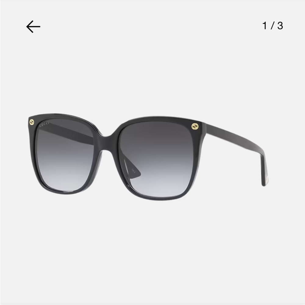 GG 🐝 Gucci GG0022S Gold/Black Square Sunglasses 🕶️ generic unbranded case